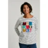 Joules Harbour Luxe White Long Sleeve Christmas Jersey Top -Joules Shop unnamed file 1078