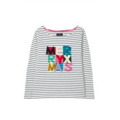 Joules Harbour Luxe White Long Sleeve Christmas Jersey Top -Joules Shop unnamed file 1084