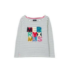 Joules Harbour Luxe White Long Sleeve Christmas Jersey Top -Joules Shop unnamed file 1085
