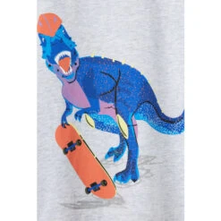 Joules Grey Finlay Long Sleeve Screenprint T-Shirt -Joules Shop unnamed file 1091