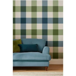 Joules Garden Greens Jumbo Gingham Wallpaper -Joules Shop unnamed file 111