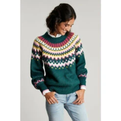 Joules Green Allie Fair Isle Jumper