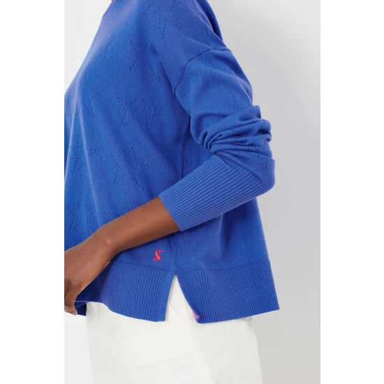 Joules Blue Juniper Star Pointelle Jumper 7 Joules Blue Juniper Star Pointelle Jumper - Image 5