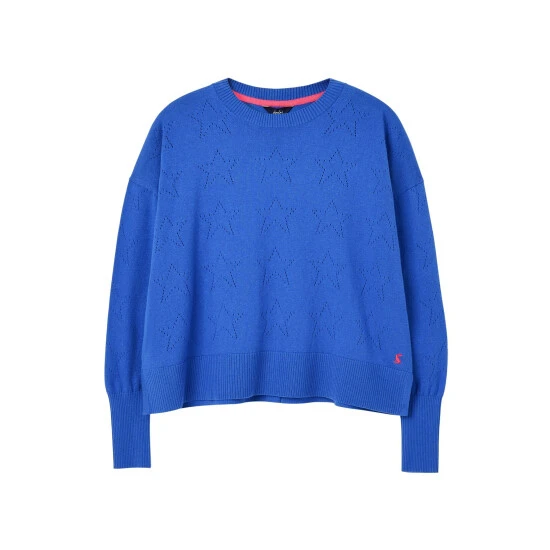 Joules Blue Juniper Star Pointelle Jumper 9 Joules Blue Juniper Star Pointelle Jumper - Image 7