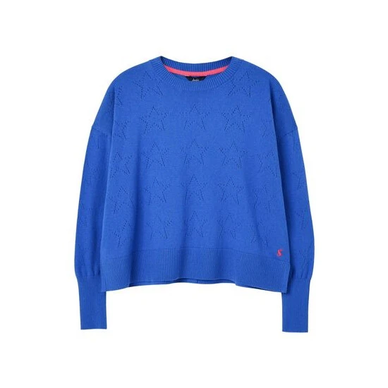 Joules Blue Juniper Star Pointelle Jumper 10 Joules Blue Juniper Star Pointelle Jumper - Image 8