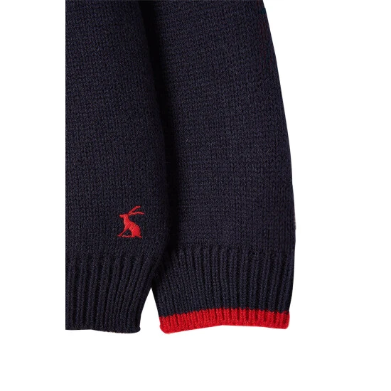 Joules Blue Cracking Intarsia Family Christmas Jumper 5 Joules Blue Cracking Intarsia Family Christmas Jumper - Image 3