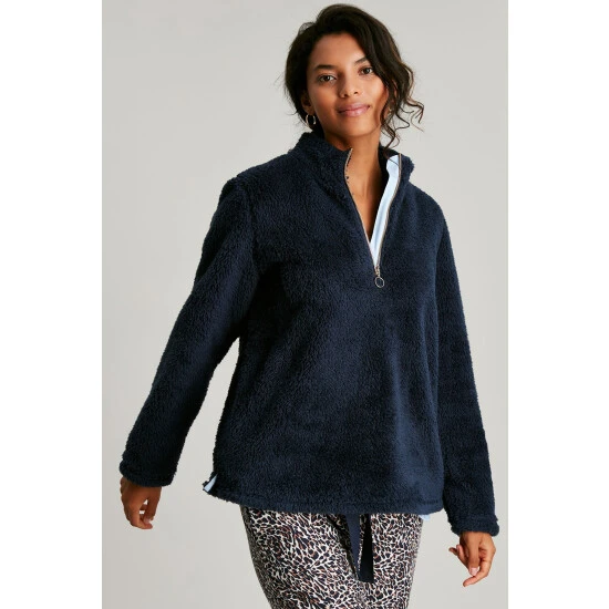 Joules Blue Cosy Polly Fleece Zip Neck Jumper 3 Joules Blue Cosy Polly Fleece Zip Neck Jumper