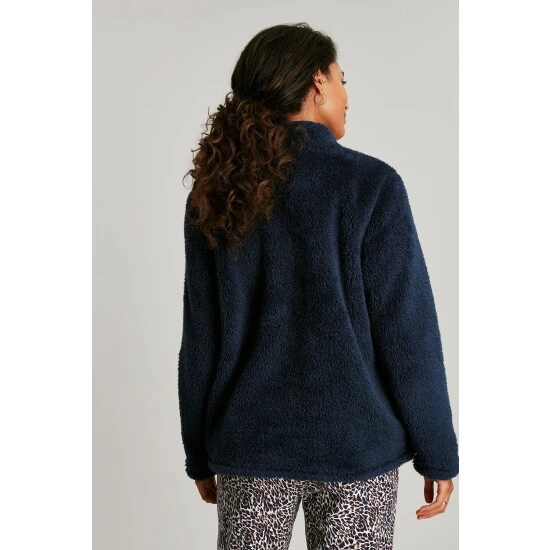 Joules Blue Cosy Polly Fleece Zip Neck Jumper 4 Joules Blue Cosy Polly Fleece Zip Neck Jumper - Image 2