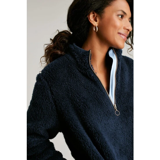 Joules Blue Cosy Polly Fleece Zip Neck Jumper 7 Joules Blue Cosy Polly Fleece Zip Neck Jumper - Image 5