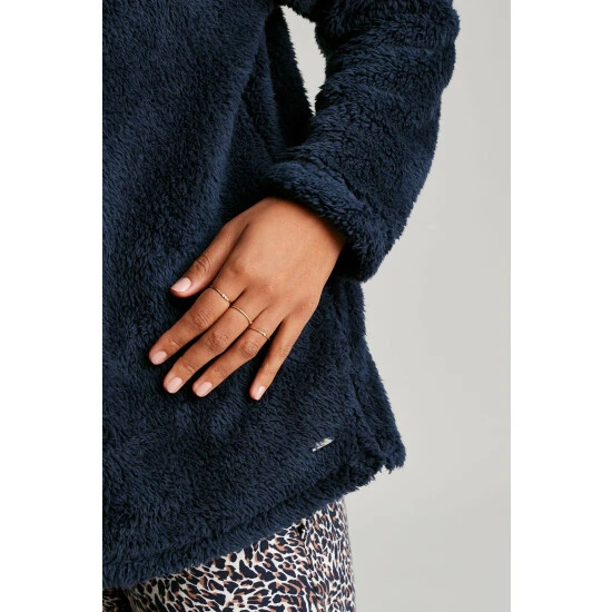 Joules Blue Cosy Polly Fleece Zip Neck Jumper 8 Joules Blue Cosy Polly Fleece Zip Neck Jumper - Image 6