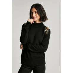 Joules Elise Embellished Luxe Black Jumper