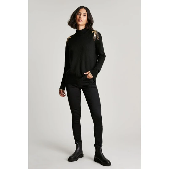 Joules Elise Embellished Luxe Black Jumper 5 Joules Elise Embellished Luxe Black Jumper - Image 3
