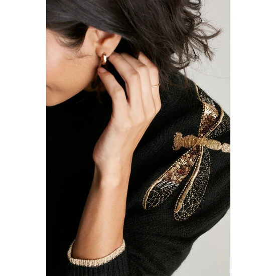 Joules Elise Embellished Luxe Black Jumper 7 Joules Elise Embellished Luxe Black Jumper - Image 5