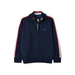 Joules Blue Ackwell 1/4th Zip Funnel Neck Jumper