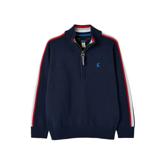 Joules Blue Ackwell 1/4th Zip Funnel Neck Jumper 3 Joules Blue Ackwell 1/4th Zip Funnel Neck Jumper
