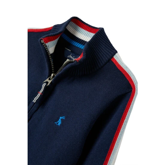 Joules Blue Ackwell 1/4th Zip Funnel Neck Jumper 5 Joules Blue Ackwell 1/4th Zip Funnel Neck Jumper - Image 3