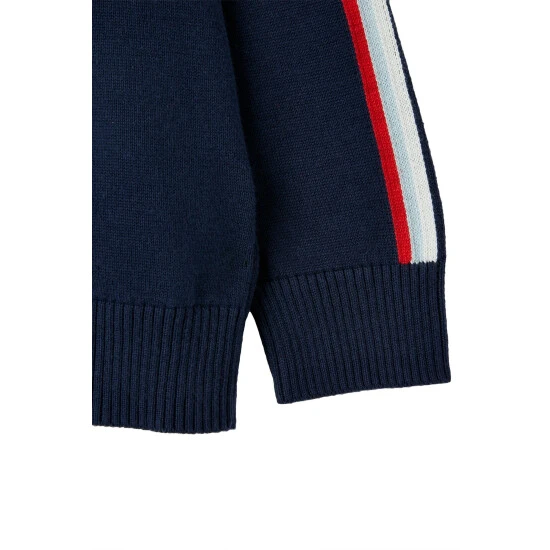 Joules Blue Ackwell 1/4th Zip Funnel Neck Jumper 6 Joules Blue Ackwell 1/4th Zip Funnel Neck Jumper - Image 4