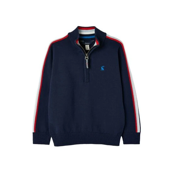 Joules Blue Ackwell 1/4th Zip Funnel Neck Jumper 8 Joules Blue Ackwell 1/4th Zip Funnel Neck Jumper - Image 6