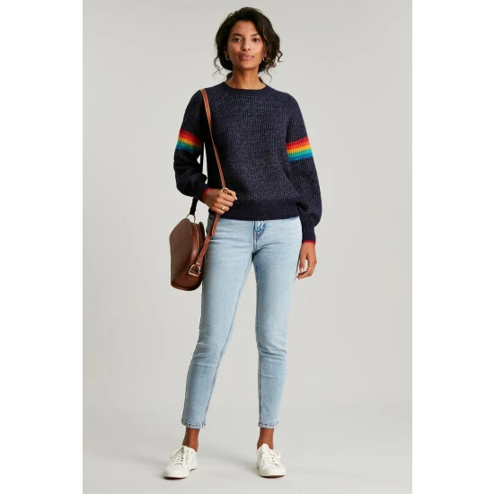 Joules Blue Anna Balloon Sleeve Jumper 5 Joules Blue Anna Balloon Sleeve Jumper - Image 3