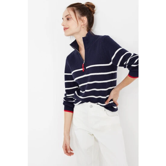 Joules Blue Portmore Quarter Zip Jumper 5 Joules Blue Portmore Quarter Zip Jumper - Image 3