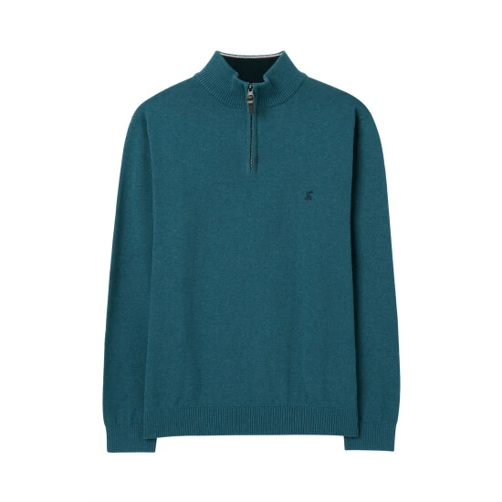 Joules Blue Hillside Seasonal 1/4th Zip Funnel Neck Jumper 9 Joules Blue Hillside Seasonal 1/4th Zip Funnel Neck Jumper - Image 7