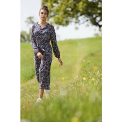 Joules Blue Zoey Frill Neck Long Shirt Dress