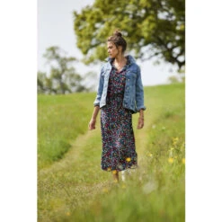 Joules Blue Zoey Frill Neck Long Shirt Dress -Joules Shop unnamed file 1929
