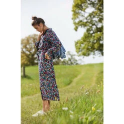 Joules Blue Zoey Frill Neck Long Shirt Dress -Joules Shop unnamed file 1930