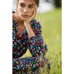 Joules Blue Zoey Frill Neck Long Shirt Dress -Joules Shop unnamed file 1931