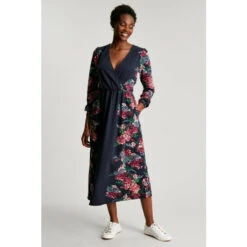 Joules Blue Scarlett Jersey Wrap Dress