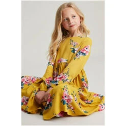 Joules Amora Yellow Tiered Woven Dress