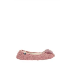 Joules Pink Pombury Ballet Slippers With Pom