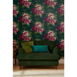 Joules Peacock Blue Invite Floral Peacock A4 Sample