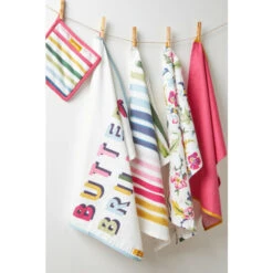 Joules 3 Pack Blue Bee And Striped Tea Towel Set