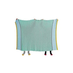 Joules Green Rainbow Stripe Throw -Joules Shop unnamed file 7398
