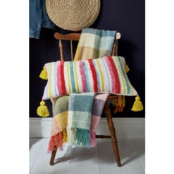 Joules White Picnic And Paddle Wool Blend Tassel Throw -Joules Shop unnamed file 7405