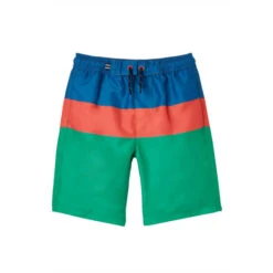 Joules Green Surfer Colourblock Longer Length Boardshorts
