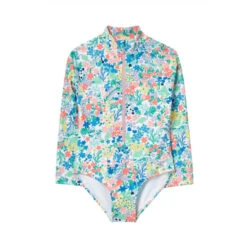 Joules Adena Long Sleeve White Swimsuit